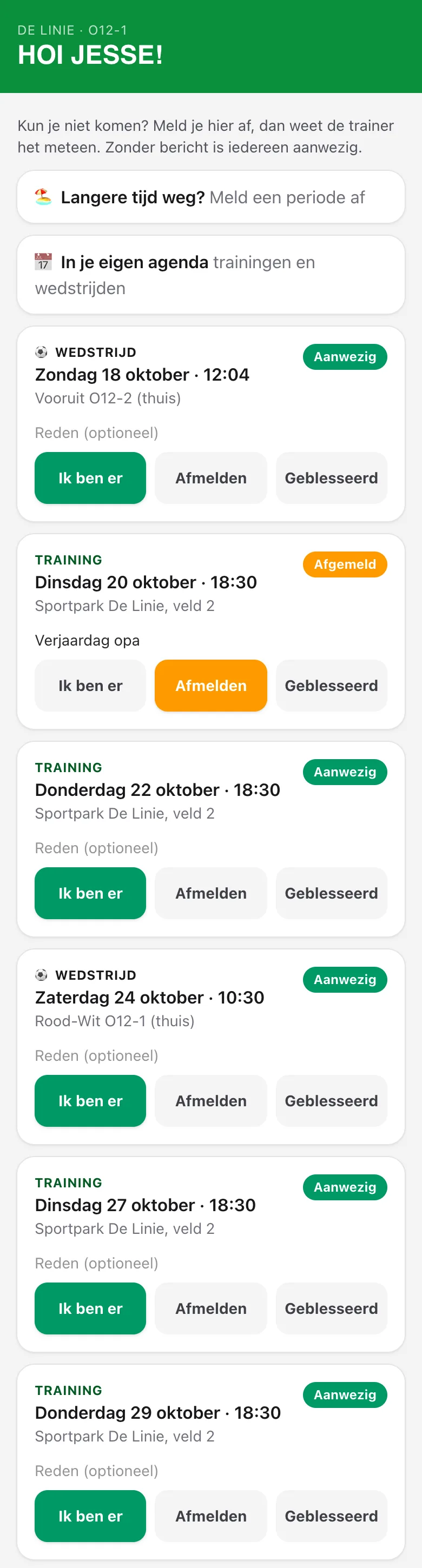 Zelf afmelden